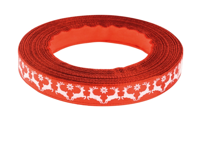 Wstążka satynowa Boże Narodzenie 12mmx22m WSX12-5 Brewis